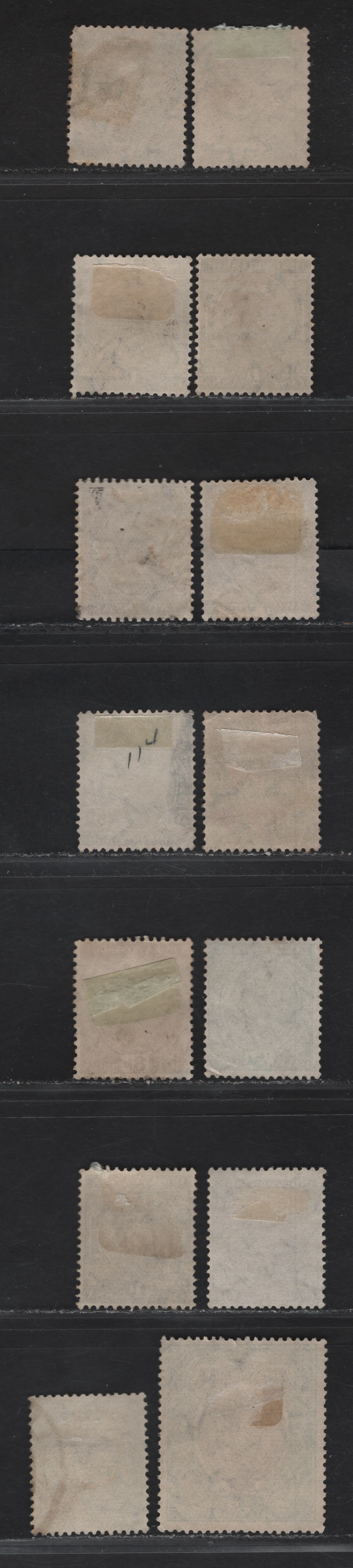 Lot 241 India SG#202w, 203w, 206w, 209w, 211w-212w, 214w, 232w, 234w, 235w, 238w 1/2a - 3a6p Green - Ultramarine King George V, 1926-1936 KGV Keyplates, 14 Fine/Very Fine Used Singles, Inverted Multiple Stars Wmk, Unlisted Shades