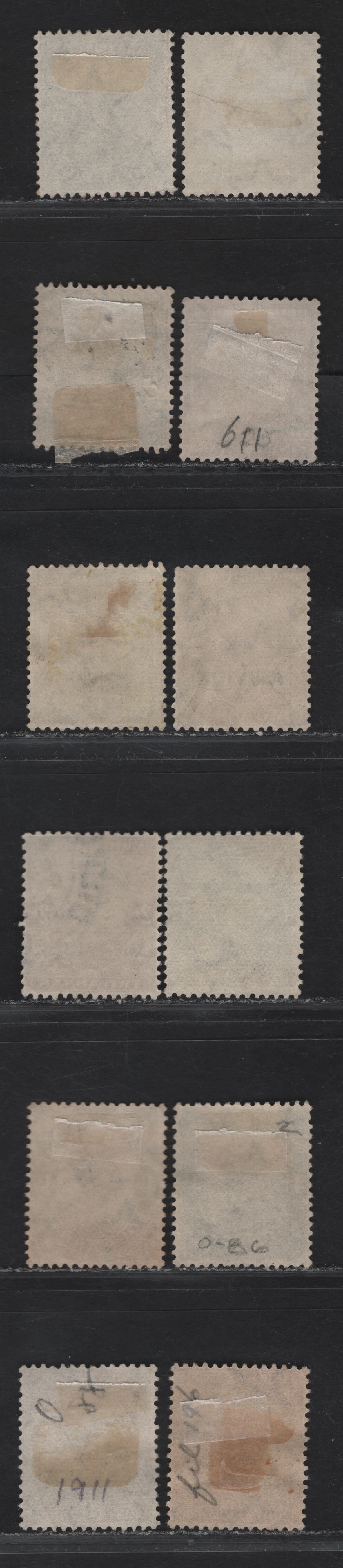 Lot 243 India SG#O109,b, O110, O111,b, O112-O115 3p - 8a Slate - Reddish Purple King George V, 1926-1931 Overprinted KGV Keyplates Of India Issue, 7 Fine/Very Fine Used Singles, Multiple Stars Wmk