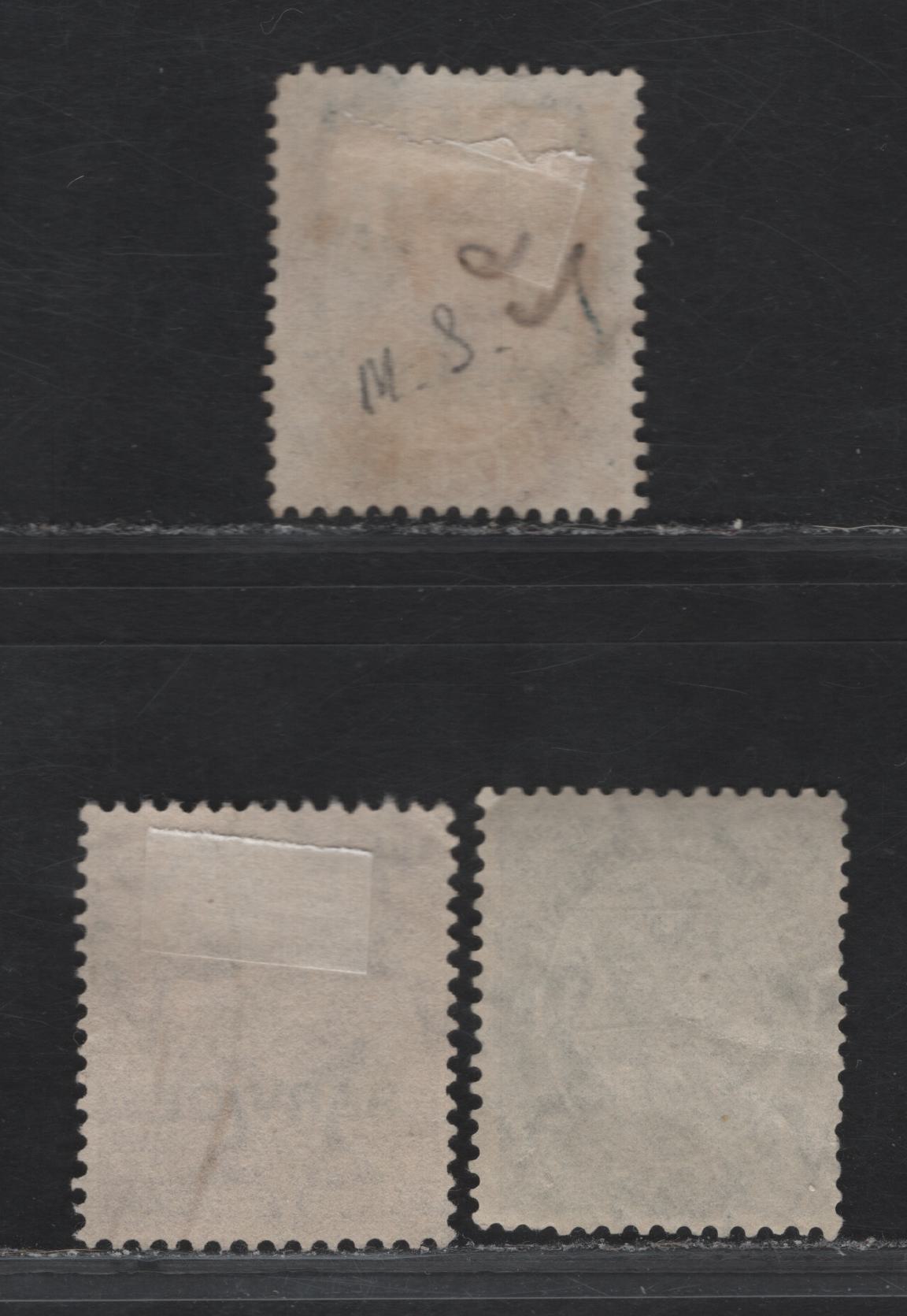 Lot 245 India SG#O113w, O125w,O129w 4a - 2a6p Sage Green - Orange King George V, 1926-1936 Overprinted KGV Keyplates Of India Issue, 3 Fine/Very Fine Used Singles, Inverted Multiple Stars Wmk