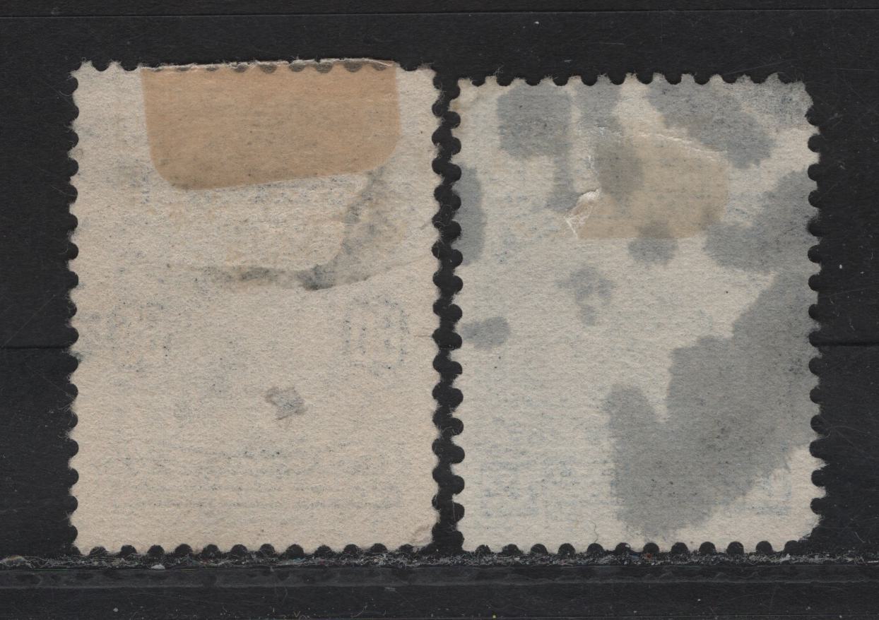 Lot 262 (C) Newfoundland #69, 74 12c - 60c Dark Blue - Black Willow Ptarmigan - King Henry VII, 1897 Discovery of Newfoundland Issue, 2 Fine/Very Fine Used Singles, Papers ABNN-F & G, Perf 12x11.9, 60c Has A Shallow Hinge Thin.