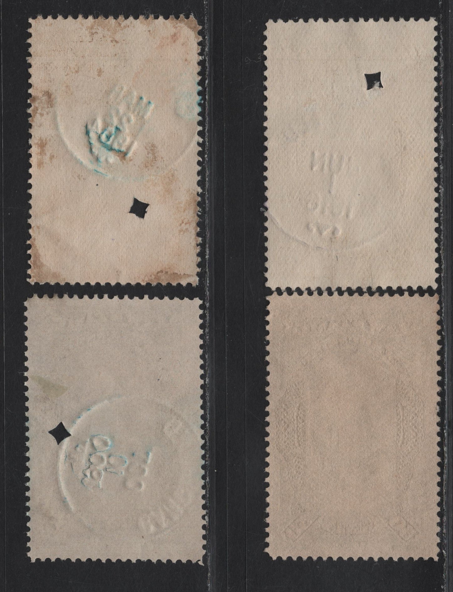 Lot 301 (C) New Brunswick #NB7L, NBL7a 50c Brown - Dull Brown Justice, 1887-1890 New Brunswick Law Issue, 4 Fine/Very Fine Used Singles