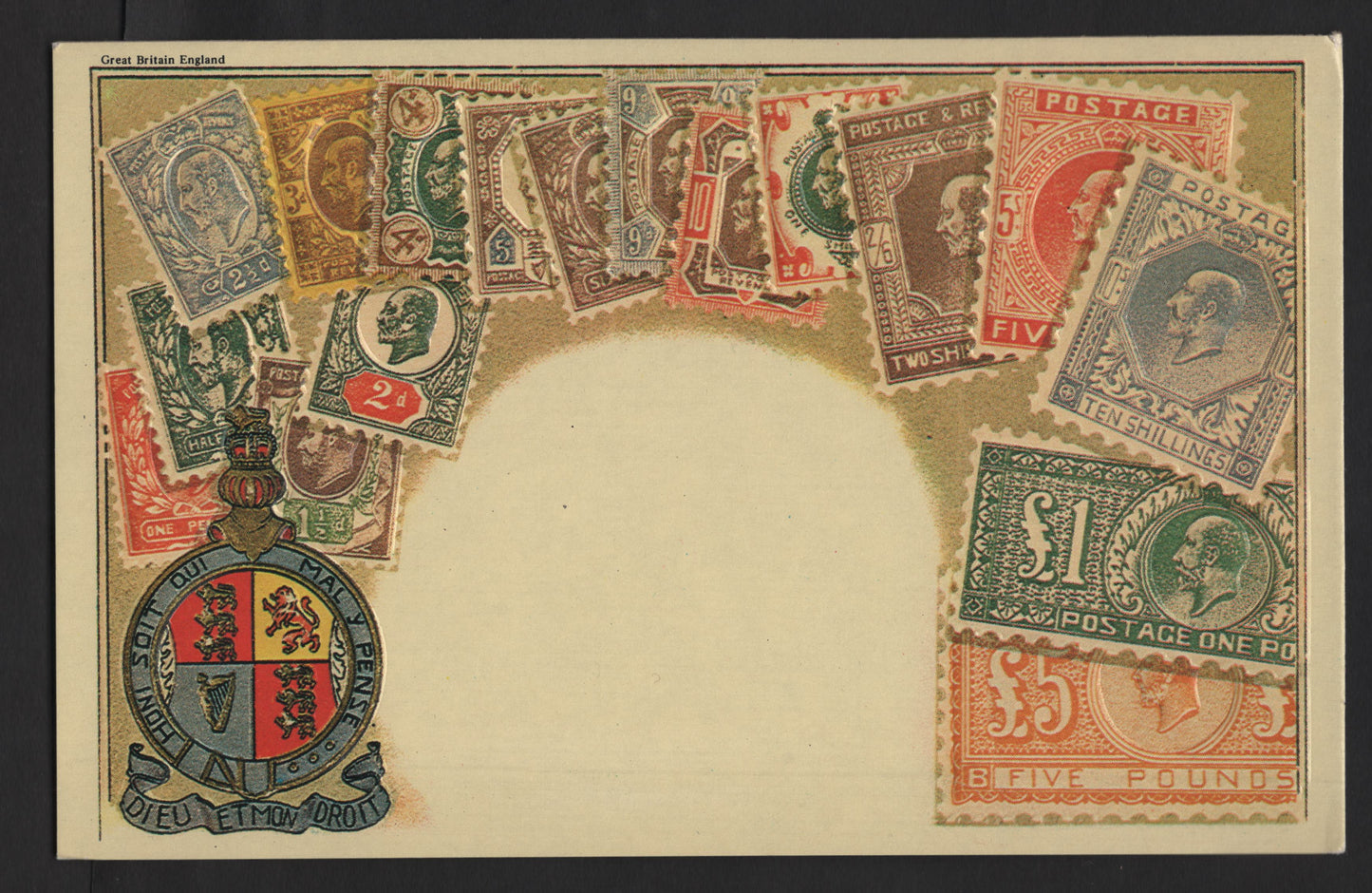 Great Britain A Very Fine Used Postcard, Featuring An Embossed Set Of Edward VII Stamps Printed In 1980