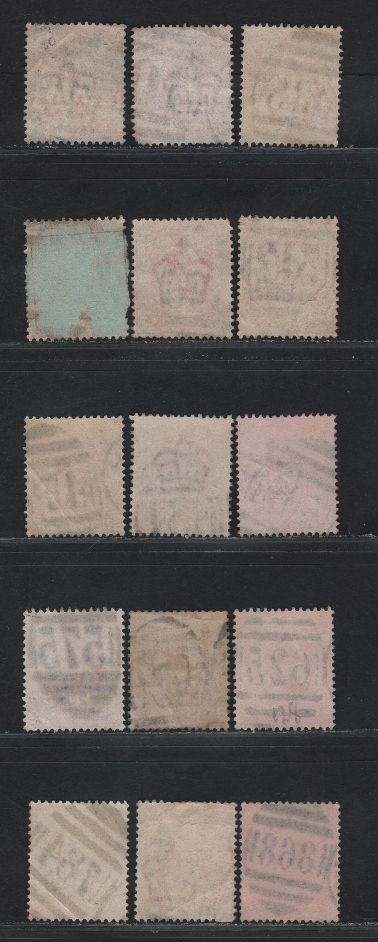 Lot 198 Great Britain SC#128 (SG#219-220) 1d Scarlet - Bright Scarlet, 1902-1910 King Edward VII Issue,  Fine/Very Fine Used Singles, Numeral Duplex Cancels For Various Post Offices, All Listed On The Great Britain Philatelic Society's Website