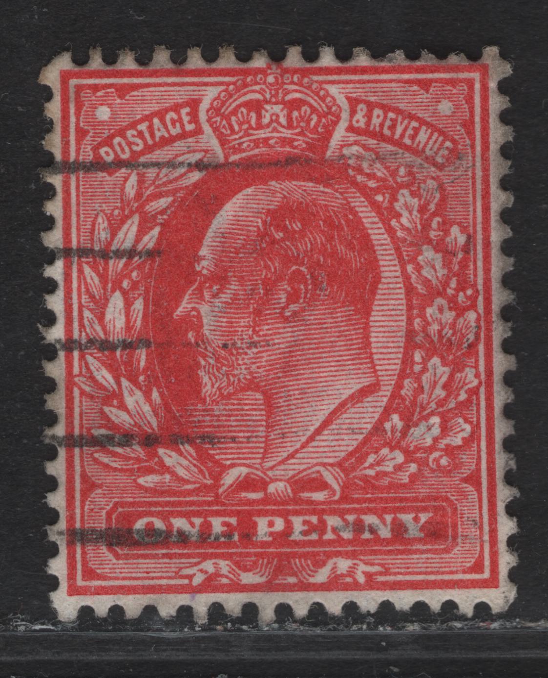 Great Britain SC128a (SG#272) 1d Rose Scarlet King Edward VII, 1902-1910 King Edward VII Issue, A Very Fine Used Single, Harrison Printing, Perf 14