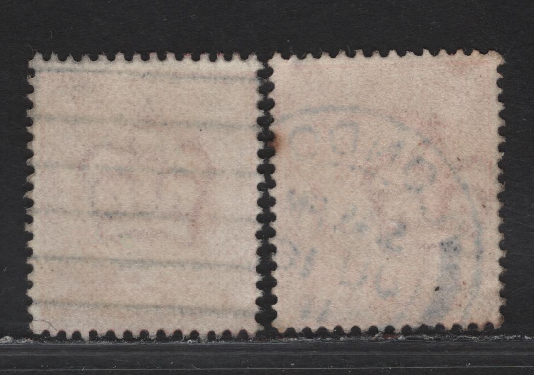 Great Britain SC#128a (SG#272) 1d Rose Red & Intense Rose Red King Edward VII, 1902-1910 King Edward VII Issue, 2 VG/Fine Used Singles, Harrison Printing, Perf 14