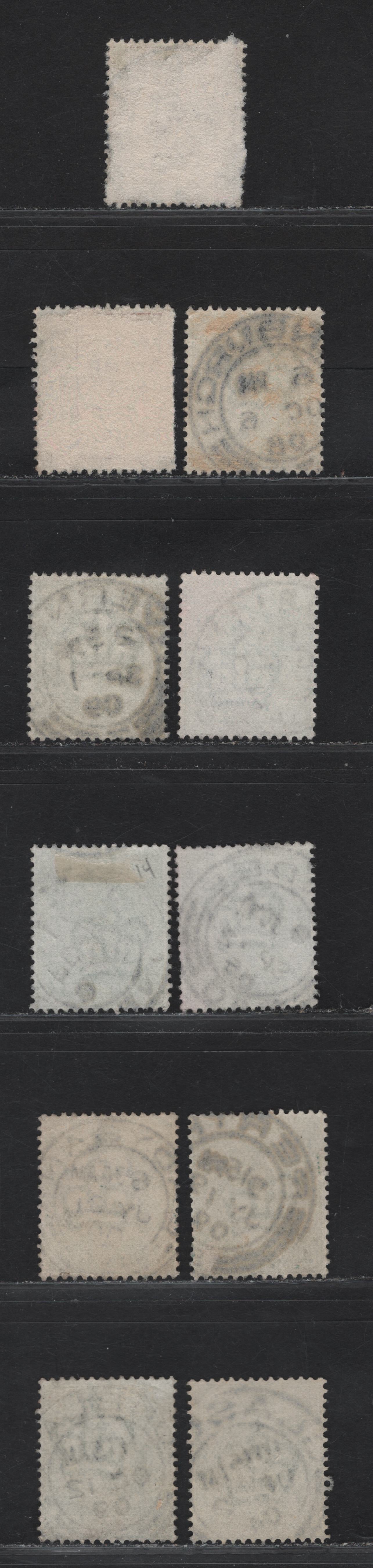 Lot 24 Great Britain SC#127a, 143 (SG#216-218) 1/2d Blue Green - Pale Yellowish Green King Edward VII, 1902-1910 King Edward VII Issue,  Fine/Very Fine Used Singles, Double Lined Barrel CDS Cancels.