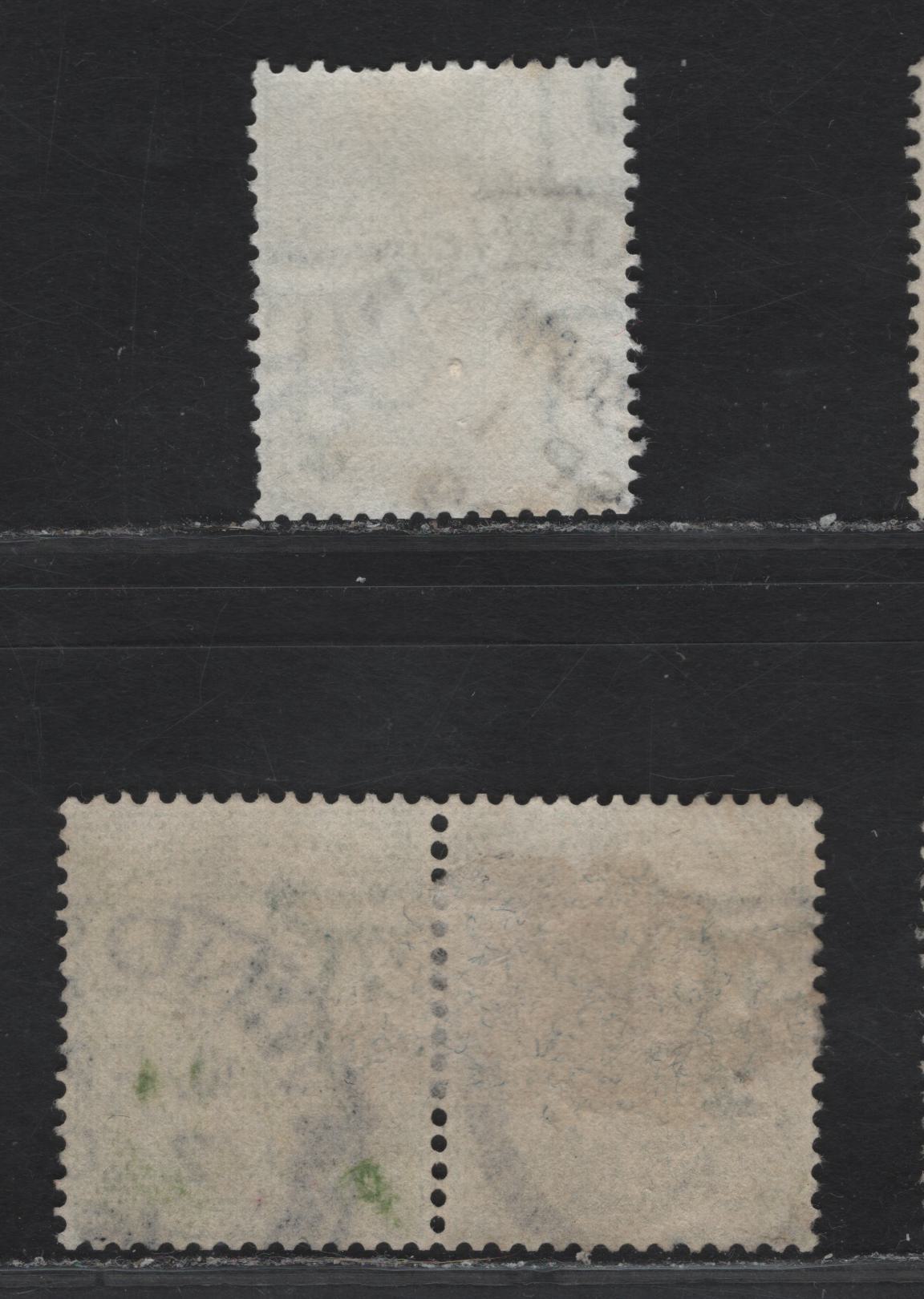 Lot 26 Great Britain SC#143var (SG#217wi, 218wi) 1/2d Pale Yellowish Green King Edward VII, 1902-1910 King Edward VII Issue,  Very Fine Used Singles, Inverted Watermarks, Postal Sheet Margin Postage Wmk, October 1917 Windsor Cancel.