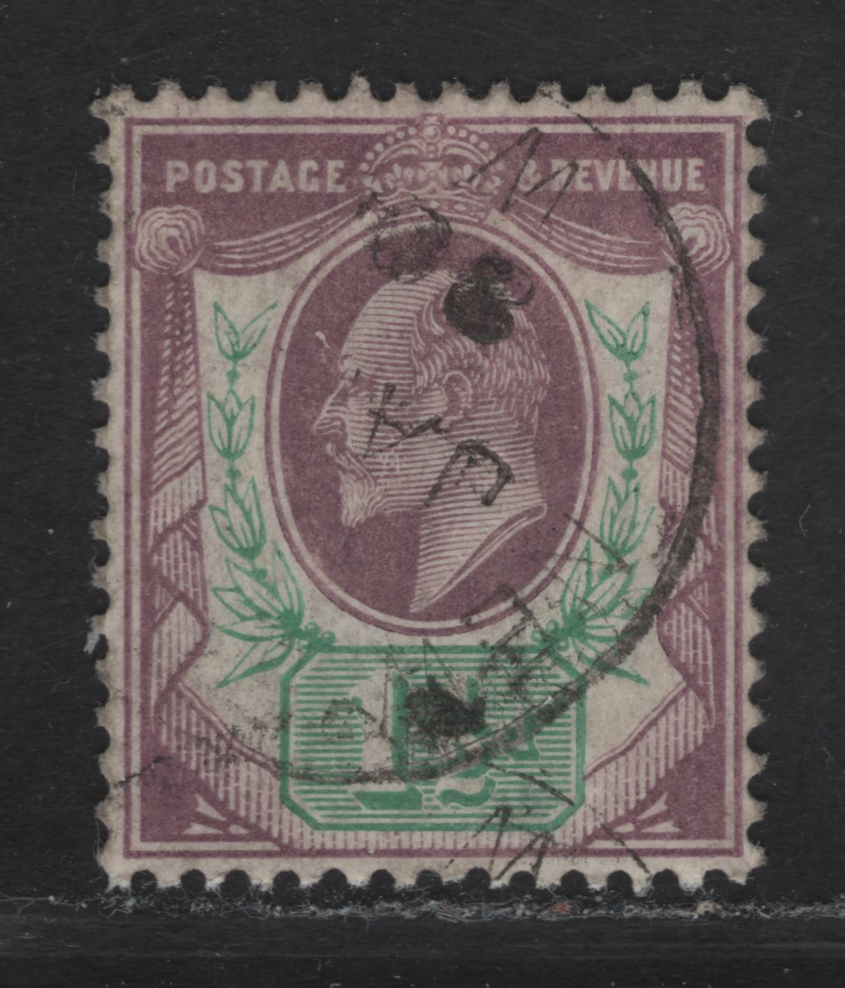 Great Britain SC#129d (SG#223) 1.5d Pale Dull Purple & Green King Edward VII, 1902-1910 King Edward VII Issue, A Very Fine Used Single, DLR Printing, Chalk Surfaced Paper