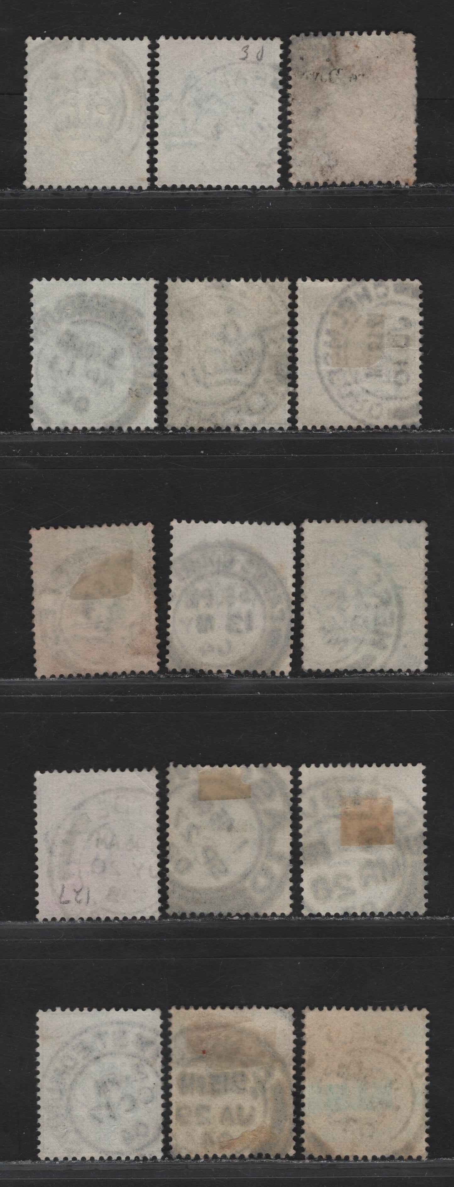 Lot 9 Great Britain SC#127-127a (SG#216 (Spec M1(1) - M1(3))) 1/2d Blue Green - Dull Blue Green King Edward VII, 1902-1910 King Edward VII Issue,  Fine/Very Fine Used Singles, Single Bar Barell CDS Cancels, Most Common Types Of CDS Cancels