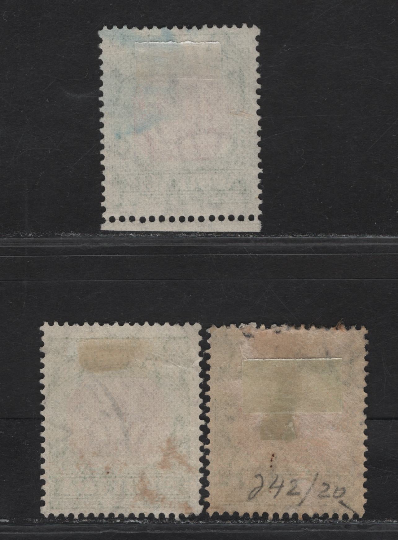 Lot 105 Australia SG#D112, D115-D116 1/2d - 4d Carmine & Green Numeral, 1938-1946 Lithographed & Engraved Postage Dues, 3 Fine/Very Fine Used Singles, C Of A Wmk, Original Die.