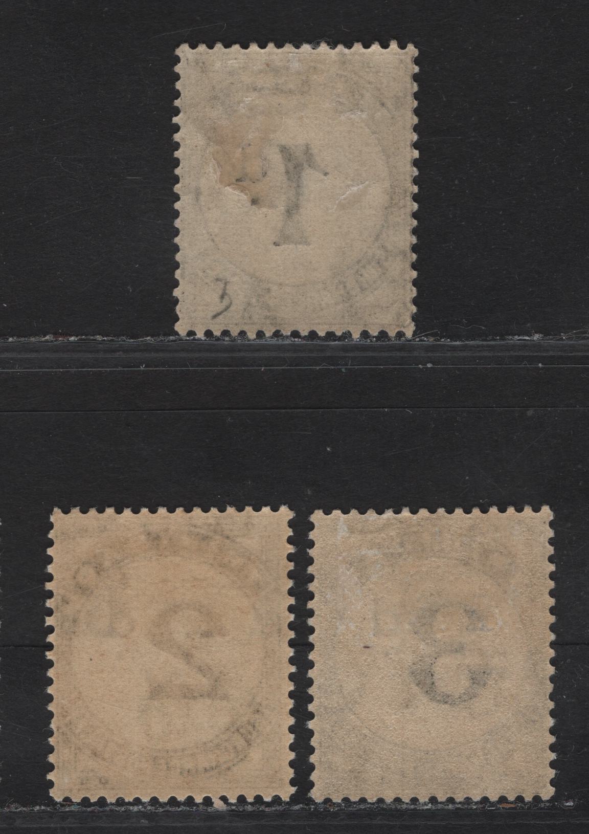 Trinidad & Tobago SG#D18-D20 1d - 3d Black Numeral, 1923-1945 Postage Dues, 3 F/VFOG Singles, Script CA Wmk