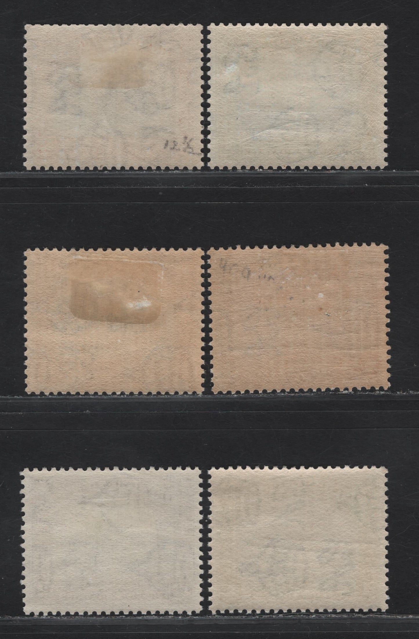 Lot 188 Trinidad & Tobago SG#230a, 231z, 235a, 236a 1c - 24c Blue & Emerald - Black & Olive Green First Boca - Government House, 1935-1936 Pictorial Issue, 6 VFOG Singles, Includes Two Different Shades Each of The 2c