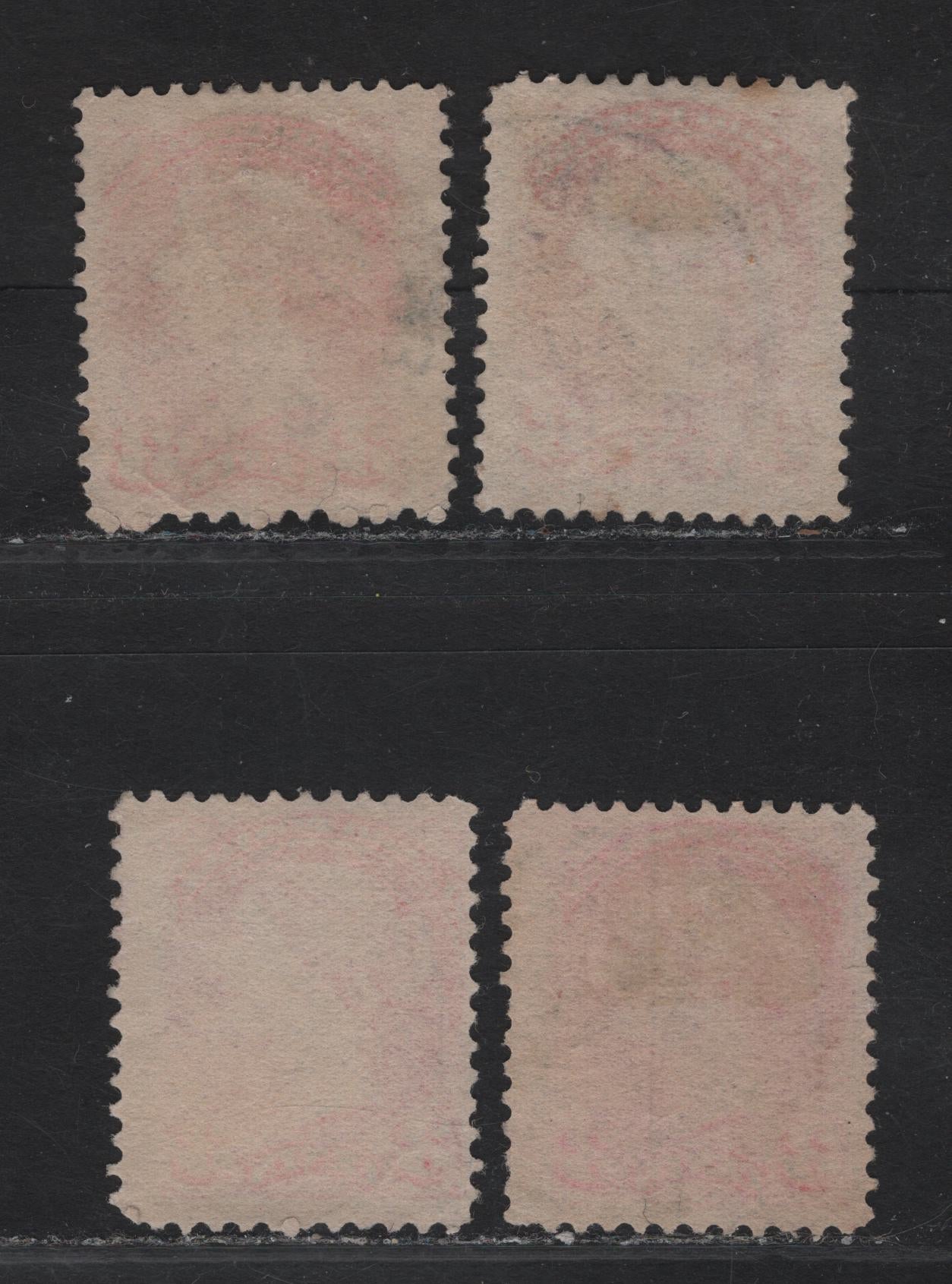 Lot 29 Canada #41 3c Pale Vermillion - Pale Orange Vermillion Queen Victoria, 1888-1897 Small Queen Issue, 4 Fine Used Singles, Early Second Ottawa Printings, Papers 2O-E & 2O-KK, Different Shades From The Other Lots Offered, All Dated With 1893 Dates.