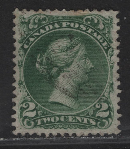 Lot 333 Canada #24b 2c Deep Green Queen Victoria, 1868-1876 Large Queen Issue, A Very Fine Used Single, Duckworth Paper 2
