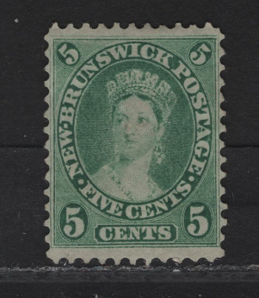 Lot 106 New Brunswick SC#8 5c Green Queen Victoria, 1860 First Cents Issue, A Very Fine Unused Single, Perf 11.75x12