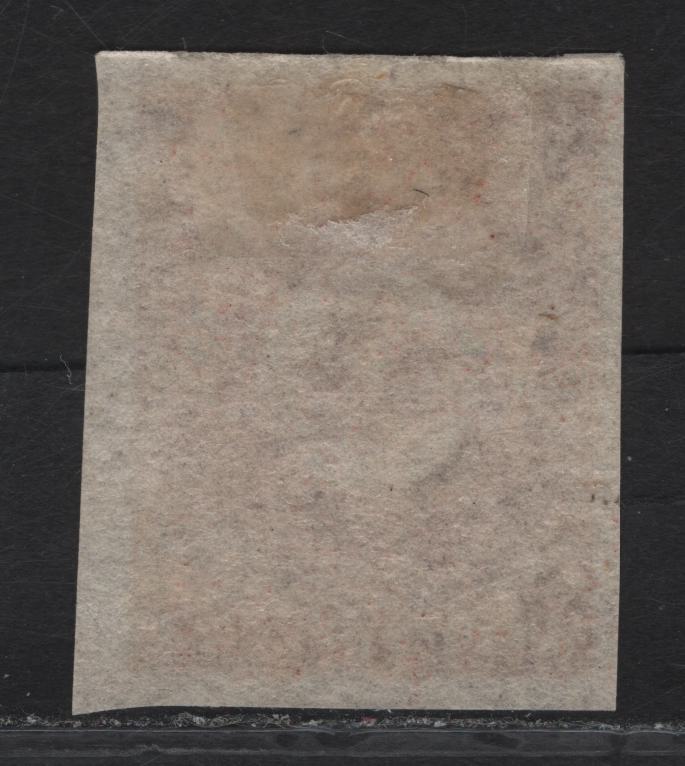 Lot 108 Newfoundland SC#18 4d Rose Heraldic Flowers, 1861-1862 3rd Pence Issue, An EFOG Imperf Single
