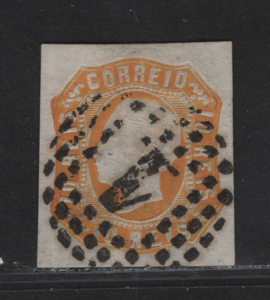 Lot 131 Portugal SC#13 10r Orange King Luiz, 1862-1864 King Luiz Issue, A Very Fine Used Single