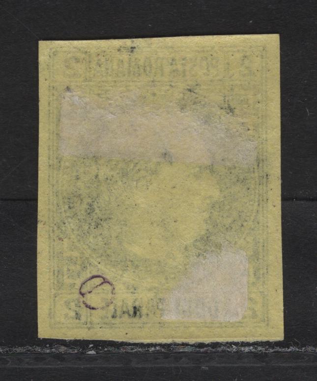 Lot 154 Romania SC#29 2pa Black on Yellow Prince Carol, 1866-1867 Prince Carol Issue, A VFOG Imperf Single, Clear But Close Margins On All Sides