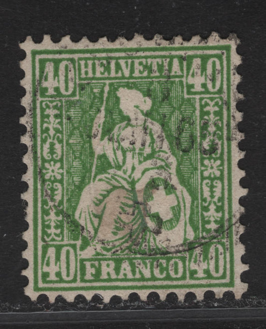 Lot 196 Switzerland SC#47 40c Green Seated Helvetia, 1862-1864 Seated Helvetia Issue, A Very Fine Used Single