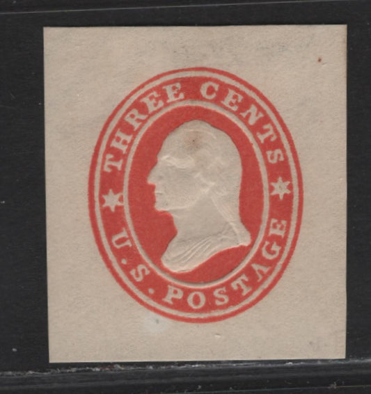 Lot 215 United States SC#U26 3c Red Washington, 1860-1861 Nesbitt Issue, A Very Fine Unused Cut Square Single