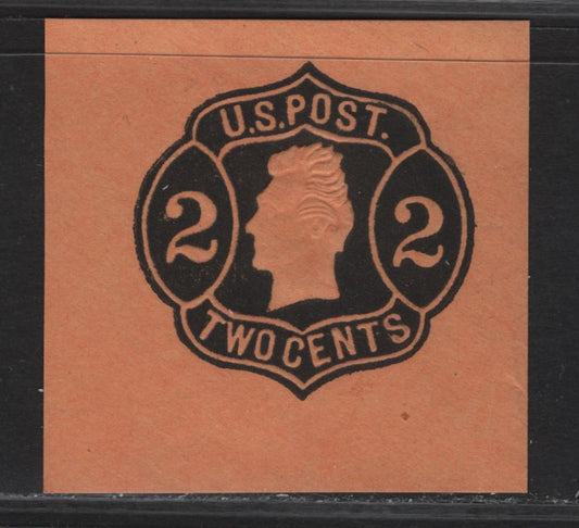 Lot 217 United States SC#U56 2c Black on Orange Jackson, 1863-1864 Nesbitt Issue, A Very Fine Unused Cut Square Single
