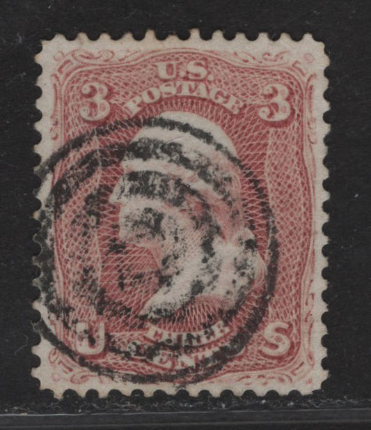 Lot 220 United States SC#65 5c Deep Rose Washington, 1861-1867 Civil War Issue, A Very Fine Used Single