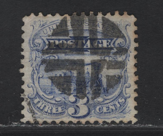 Lot 223 United States SC#114 3c Ultramarine Locomotive, 1869 Pictorial Issue, A Very Fine Used Single
