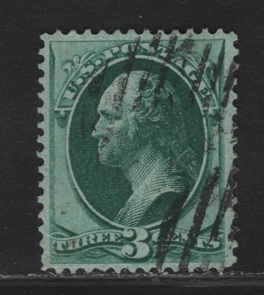 Lot 226 United States SC#158 3c Greenish Blue Washington, 1873 Large Banknote Issue, A Very Fine Used Single, Hard Paper