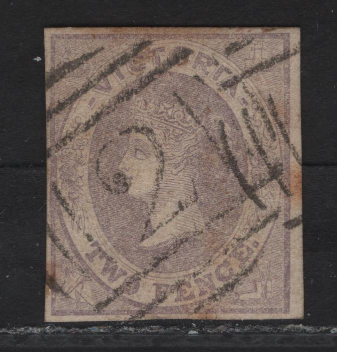 Lot 238 Australia - Victoria SC#38a 2d Gray Lilac Queen Victoria, 1857-1861 Emblems Issue, A Fine Used Imperf Single