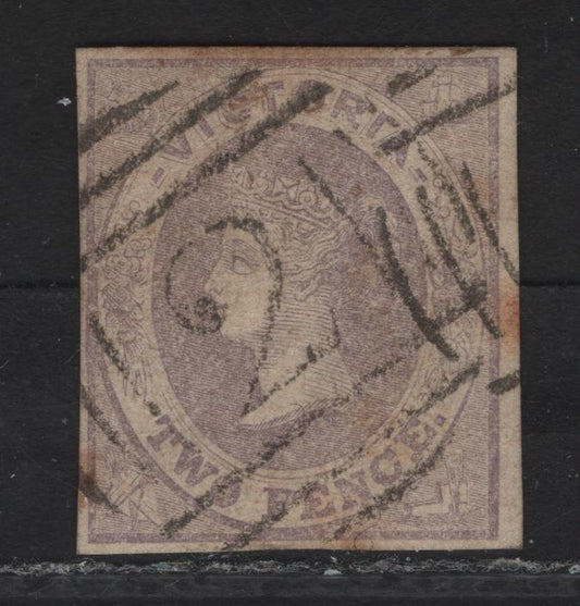 Lot 238 Australia - Victoria SC#38a 2d Gray Lilac Queen Victoria, 1857-1861 Emblems Issue, A Fine Used Imperf Single