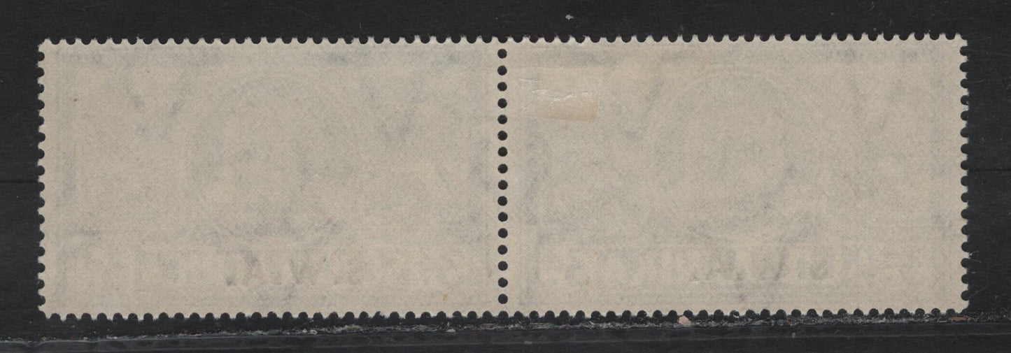 Lot 291 South Africa SG#122 5/- Black & Pale Blue Green Ox Wagon Outspanned, 1947-1954 Screened Rotogravure Pictorial Issue, A Fine Used Horizontal Pair, Die 1
