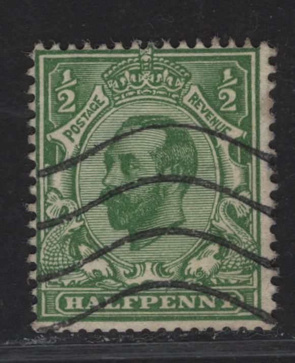 Lot 301 (C) Great Britain SG#335 1/2d Green King George V, 1911 Downey Heads Issue, A Very Good Used Single, Royal Cypher Wmk