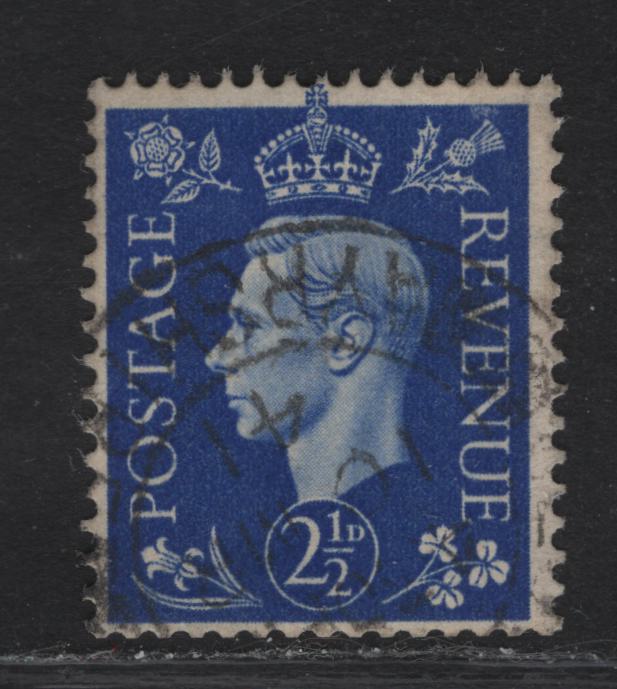 Lot 320 Great Britain SG#466wi 2.5d Ultramarine King George VI, 1937-1947 KGVI Issue, A Very Fine Used Booklet Single, Inverted Wmk