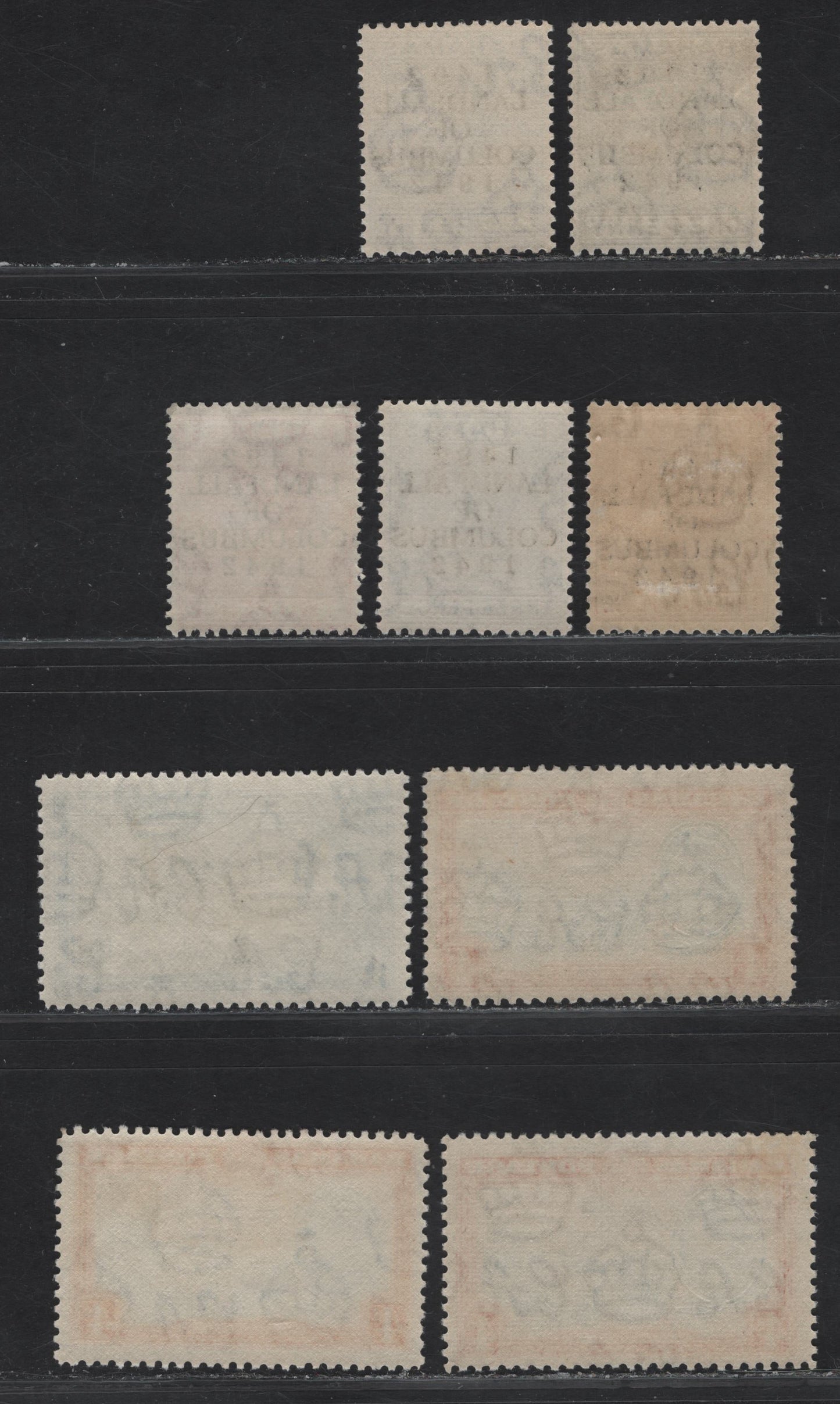 Lot 345 (C)Bahamas SG#158-159, 163-167 4d - 3d Light Blue & Red Orange - Ultramarine Sea Garden - King George V, 1938-1942 KGVI Pictorial Issues, 7 F/VFOG Singles, Different Printings Of the 4d, Showing Differences In The Blue