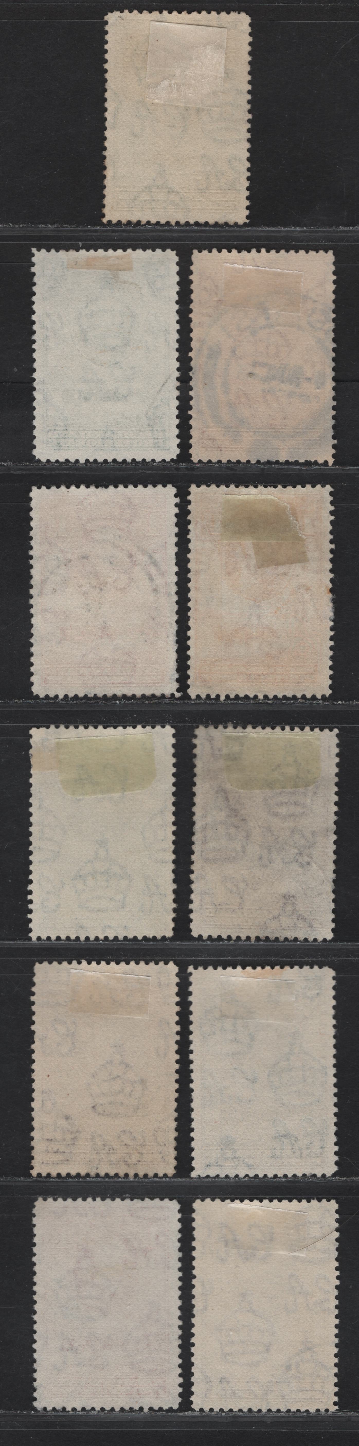 Lot 367 Bechuanaland SG#118-119, 120a, 121-123, 124a 1/2d - 6d Green - Purple King George VI, Baobab Tree & Cattle, 1938-1952 KGVI Pictorial Issue, 11 Fine/Very Fine Used Singles, Different Shades