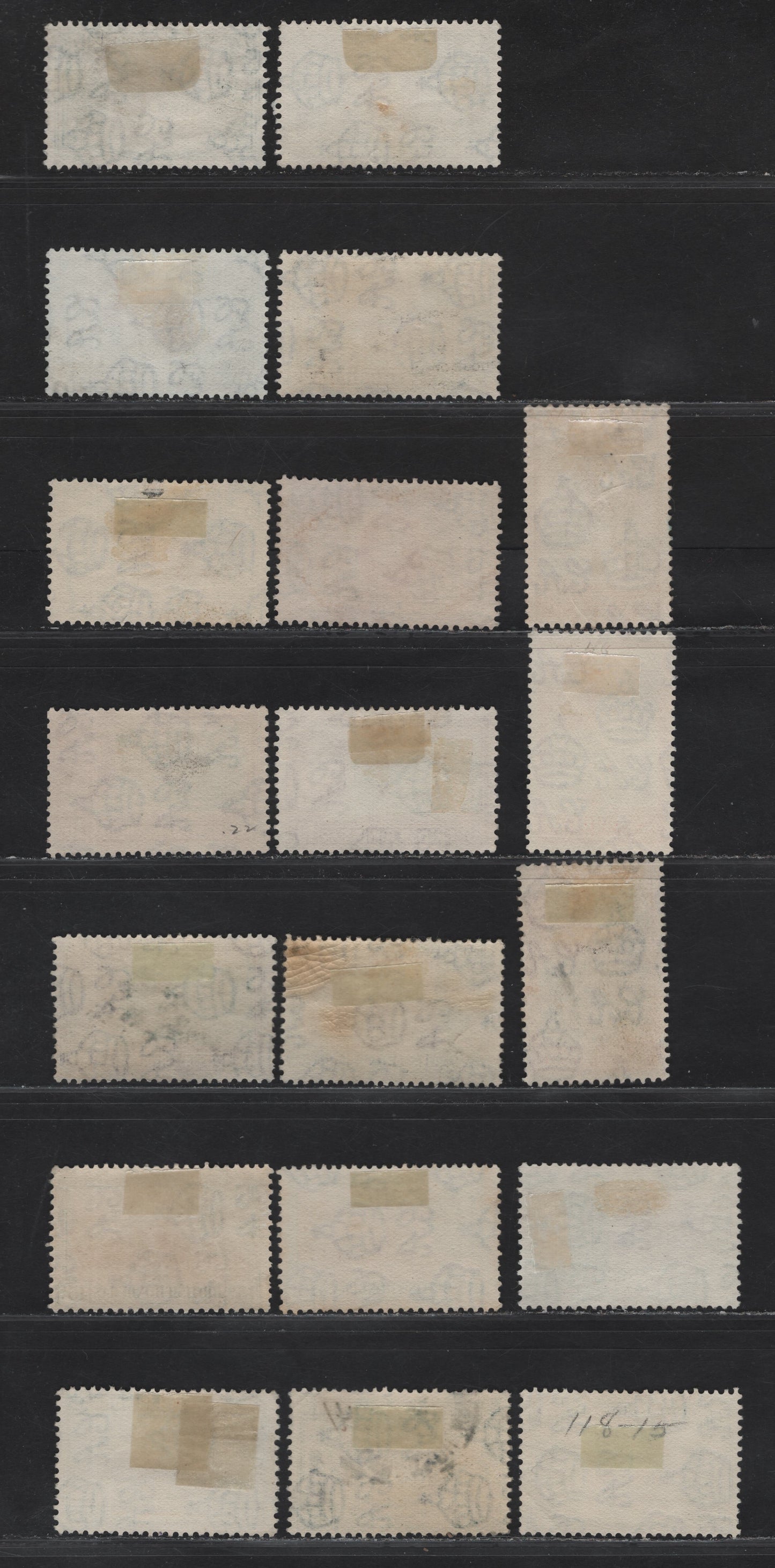 Lot 398 British Honduras SG#150-157 1c - 25c Bright Magenta & Green - Blue & Green Maya Figures - Dorey, 1938-1947 KGVI Pictorial Issue, 19 Fine/Very Fine Used Singles, Different Printings With Different Frame & Vignette Shades