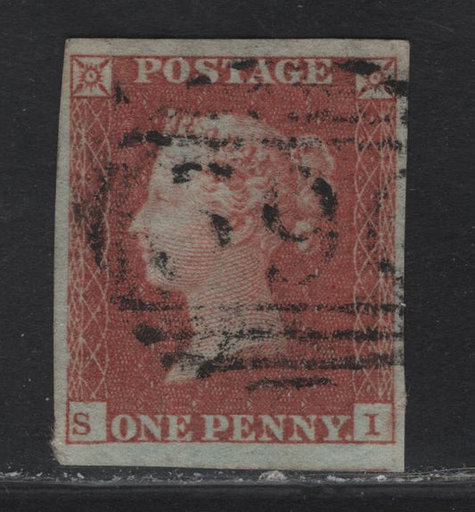 Lot 42 Great Britain SC#3 1d Red Brown Queen Victoria, 1841 Line Engraved Issue, A Very Fine Used Imperf Single, Alphabet 1