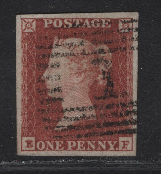 Lot 45 Great Britain SC#3 1d Red Brown Queen Victoria, 1841 Line Engraved Issue, A Very Fine Used Imperf Single, Alphabet 1