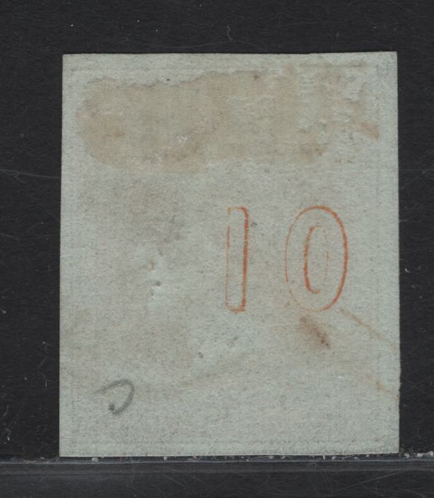 Lot 53 Greece SC#12a 10c Orange on Greenish Hermes, 1861-1862 Large Hermes Heads Issue, A Very Fine Used Imperf Single, Coarse First Athens Print, Full Margins On 3 Sides, Closer At Right.