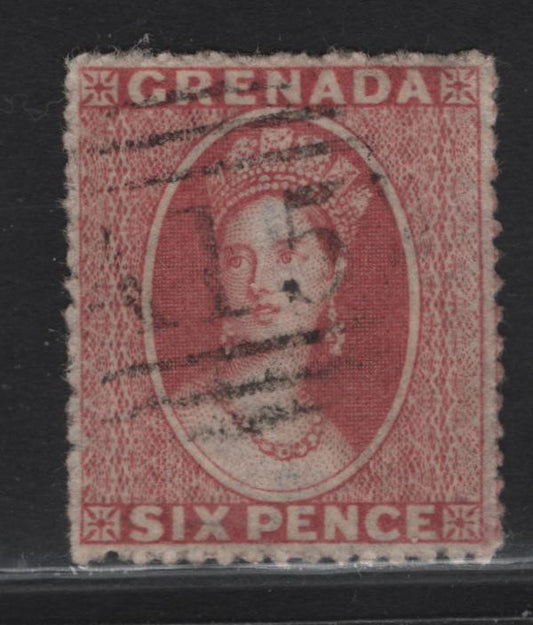 Lot 54 Grenada SC#4 6d Rose Ceres, 1863-1871 Ceres Issue, An Extremely Fine Used Single, Scarce Extremely Fine Example, Perforations Clear On All Four Sides