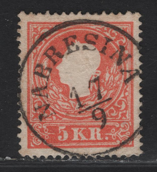 Lot 72 Italy SC#9 (Austria) 5kr Red Franz Joseph, 1858-1859 Franz Joseph Issue, A Very Fine Used Single, SON Nabresina Cancel