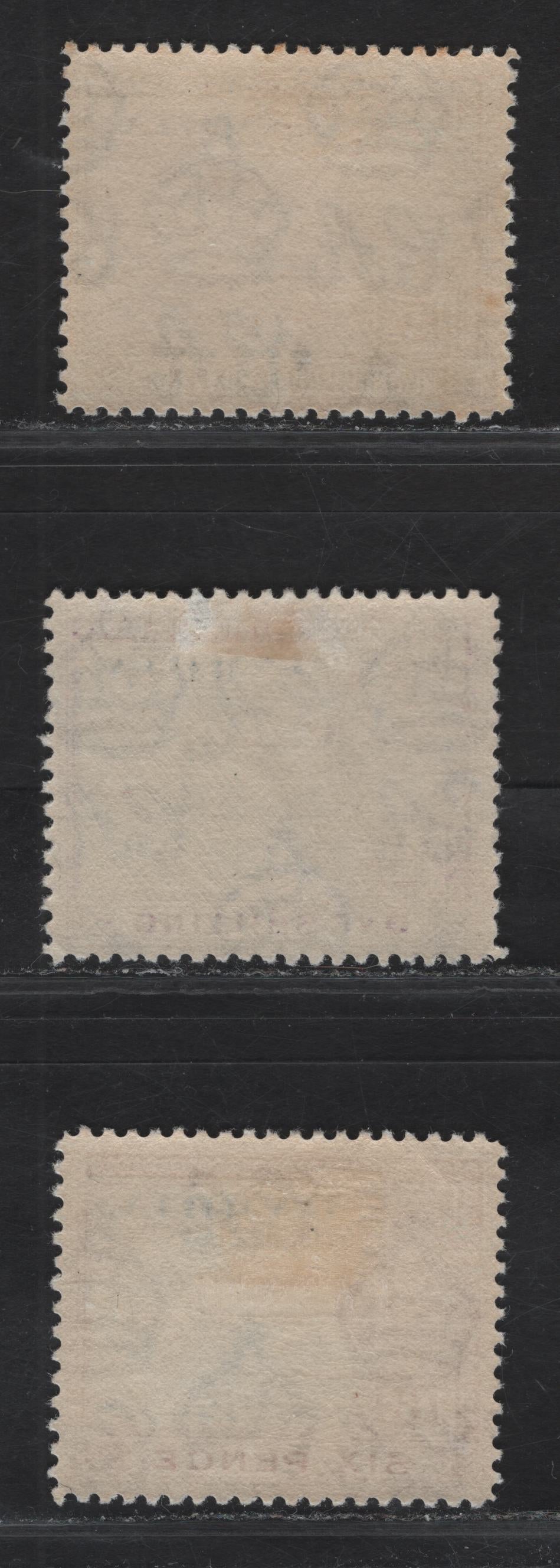 Lot 128 Gambia SG#155-156, 158 6d - 2/6 Olive Green & Claret - Sepia & Dull Green Elephant, 1938-1946 Colonial Badge Definitive Issue, 3 F/VFOG Singles, 1938 Printings