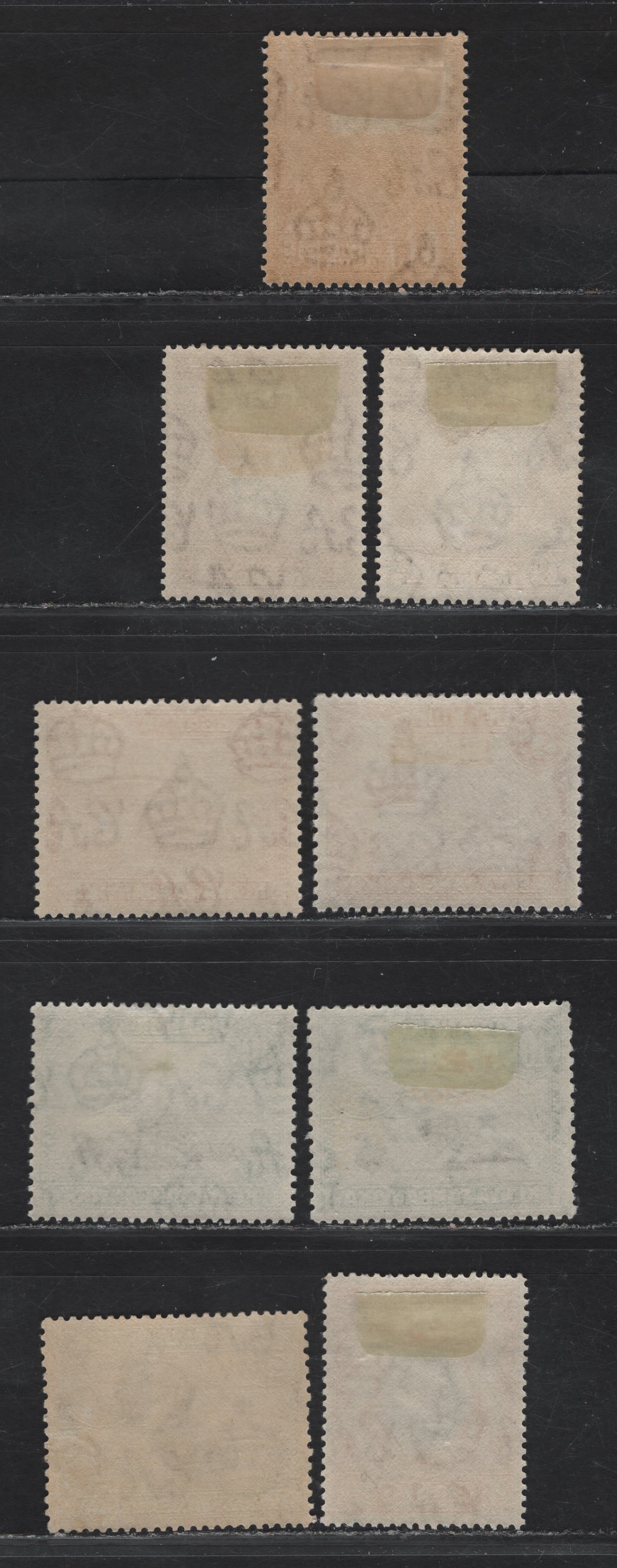Lot 162 (C) K.U.T SG#131-a, 132, 133-a, 135,d, 139b 1c - 20c Black & Red Brown - Black & Orange South African Crowned Cranes - Lake Naivasha, 1938-1954 KGVI Pictorial Issue, 9 F/VFOG Singles, Various Perfs