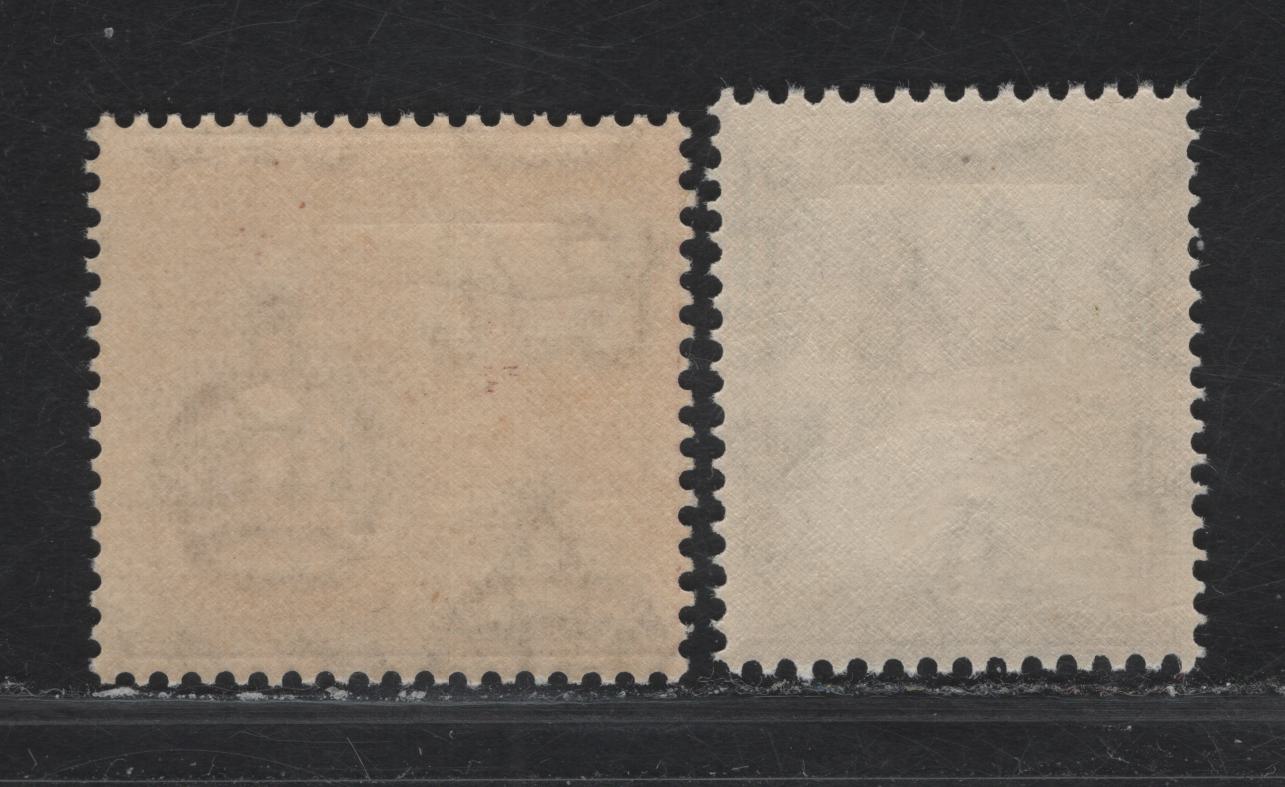 Lot 191 Palestine SG#99, 100a 20m - 50m Dull Olive Green - Bright Purple Citadel - Sea of Galilee, 1927-1945 Pictorial Keyplate Issue, 2 F/VFNH Singles, Opaque White Paper