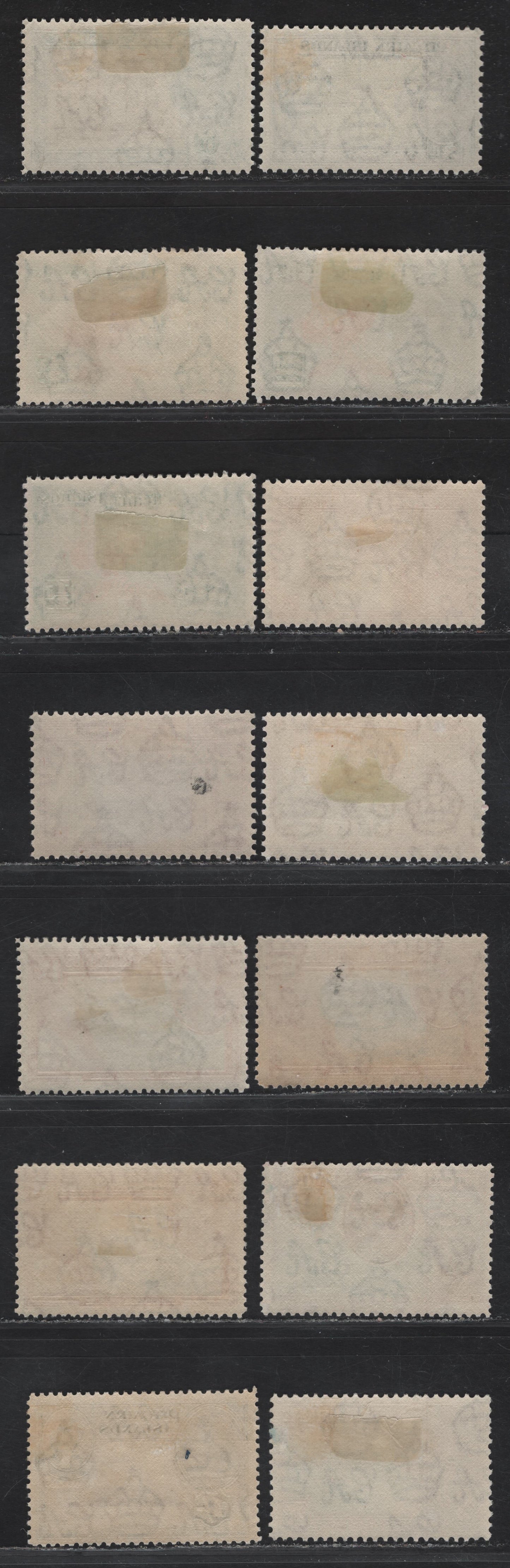 Lot 192 (C) Pitcairn Islands SG#1-8 1/2d - 2/6 Orange & Green - Green & Brown Cluster of Oranges - Christian on HMS Bounty, 1938-1951 KGVI Pictorial Issue, 14 F/VFOG Singles, Selection of Different Printings