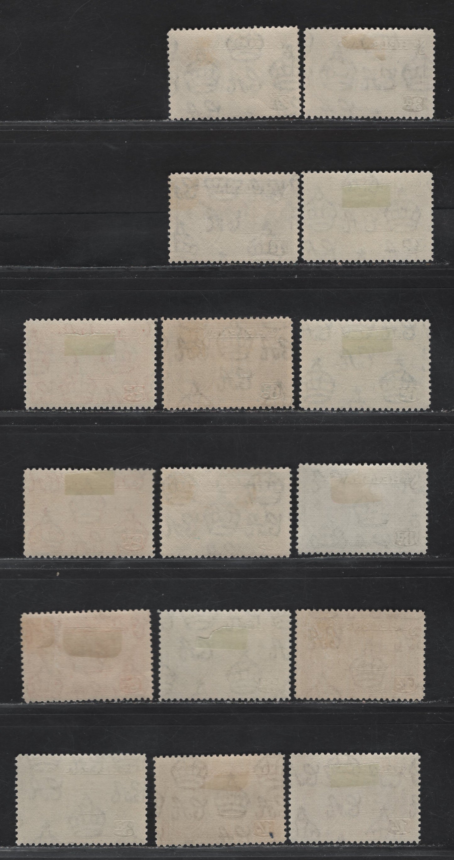 Lot 194 (C) St Helena SG#134-137, 136b 2d - 1/- Red Orange - Sepia Badge of St Helena, 1938-1944 Badge of St Helena Issue, 16 VFOG Singles, Different Printings & Shades