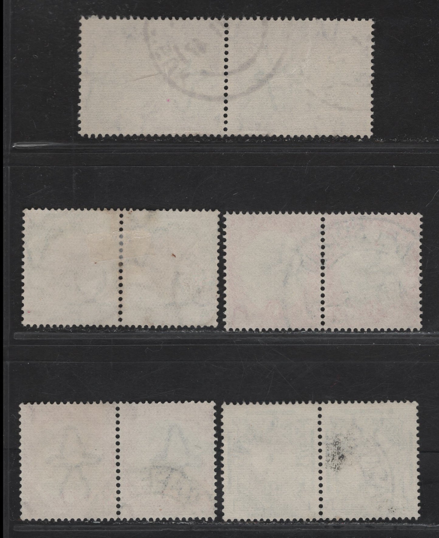 Lot 220 (C) South Africa SG#54aw, 56aw, 107b 1/2d - 2d Gray & Green - Gray & Carmine Spinkgbok - Union Buildings, 1933-1948 Photogravure Pictorial Issue, 5 Fine/Very Fine Used Horizontal Pairs, Suidafrika Hyphenated