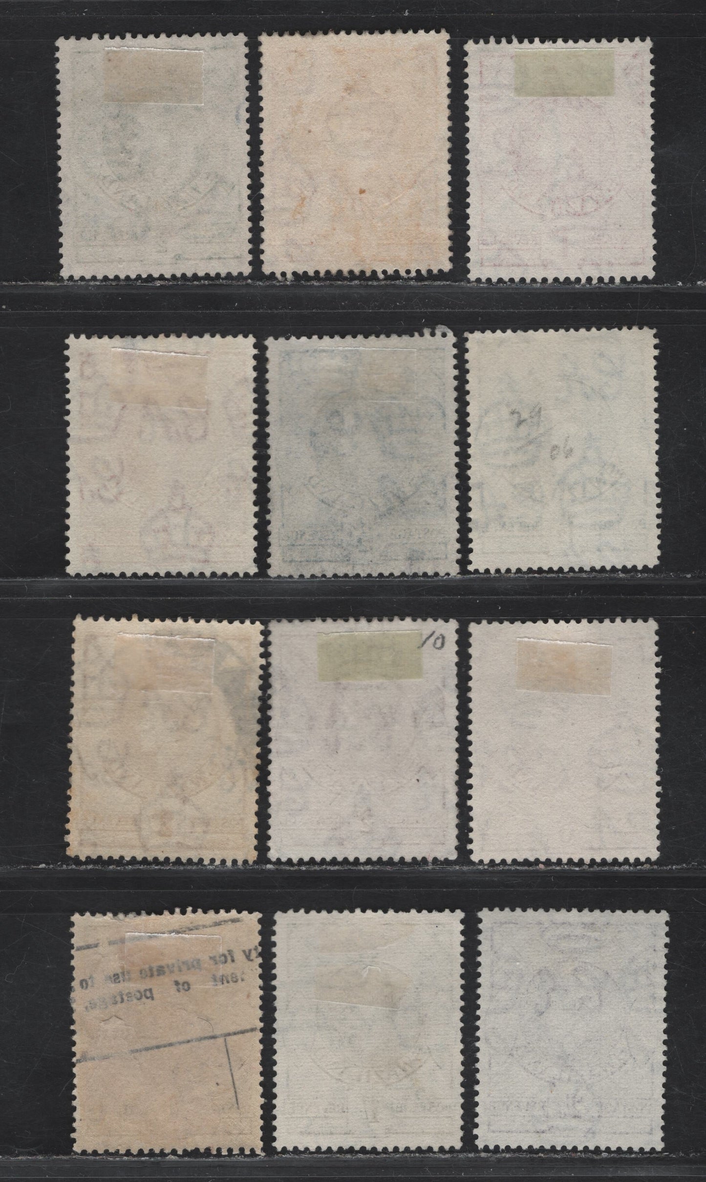 Lot 251 Swaziland SG#28b, 29a, 30a-b, 34a, 35a, 36b 1/2d - 2/6 Bronze Green - Reddish Violet King George VI, 1938-1954 KGVI Issue, 7 Very Fine Used Singles, Perf 13.5x14, Mostly Wartime & Postwar Printings