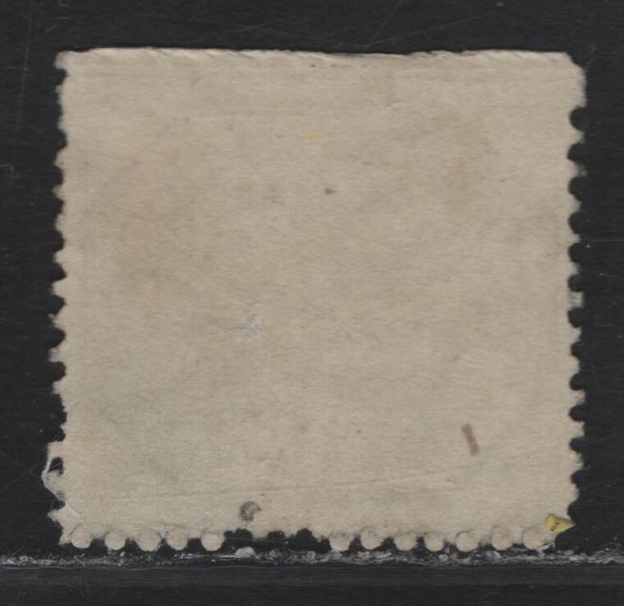 Lot 36 Roman States SC#24 40c Black on Greenish Yellow Papal Arms, 1868 Arms Issue, A Very Fine Used Single, Glazed Paper, Top Sheet Margin Single, Perf 13, Smudgy Impression, Continuous Horiz Dividing Lines At Top & Bottom.