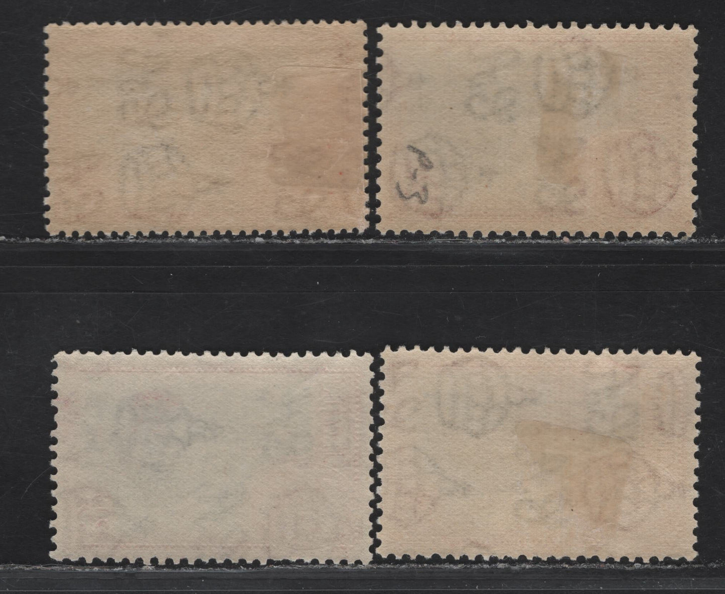 Lot 87 (C) Ceylon SG#386,c 2c Black & Carmine Tapping Rubber, 1938-1949 KGVI Pictorial Issue, 4 VFOG Singles, 1938 Printing perf 11.5x13, Three Shades of 1944 Printing, Perf 11x11.5